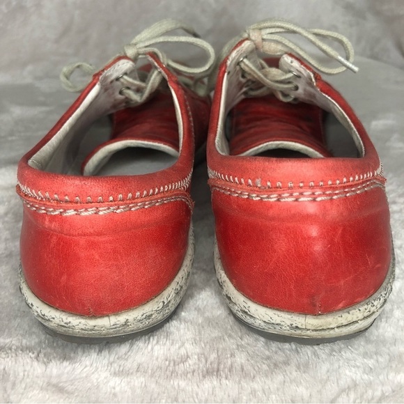 Josef Seibel Red Leather Lace Up Walking Shoes/Sneakers Size 36 (5.5) - Picture 4 of 10